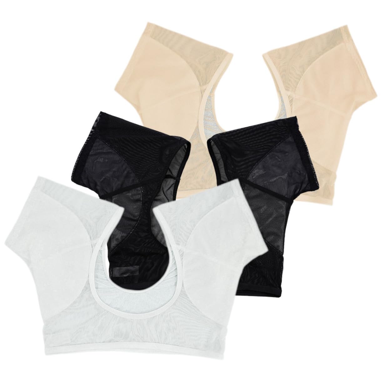 Women's Reusable Armpit Sweat Pads - 3-Piece Stretchy Underarm Sweat Absorber for Sports, Fitness & Outdoor Activities | Gym, Yoga, Running & Workout Essentials