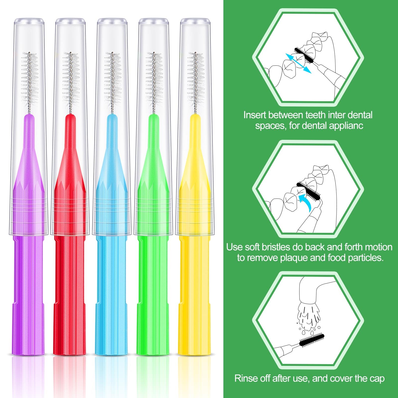 350 Pieces Interdental Brushes for Braces - Soft Gum Cleaning Picks & Dental Flossers | Orthodontic Tooth Cleaners for Oral Hygiene | Perfect for Travel, Home & Office Use (Mixed Colors)