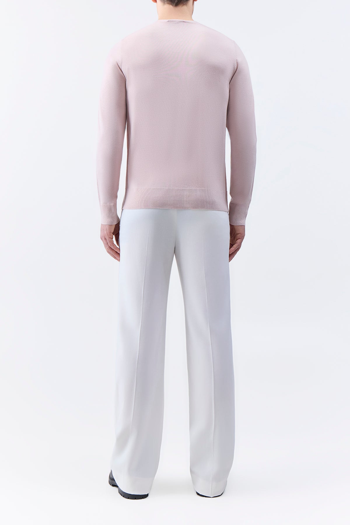 Palco Knit Crewneck Sweater in Blush Merino Wool - Soft & Warm Women's Pullover for Fall & Winter Fashion