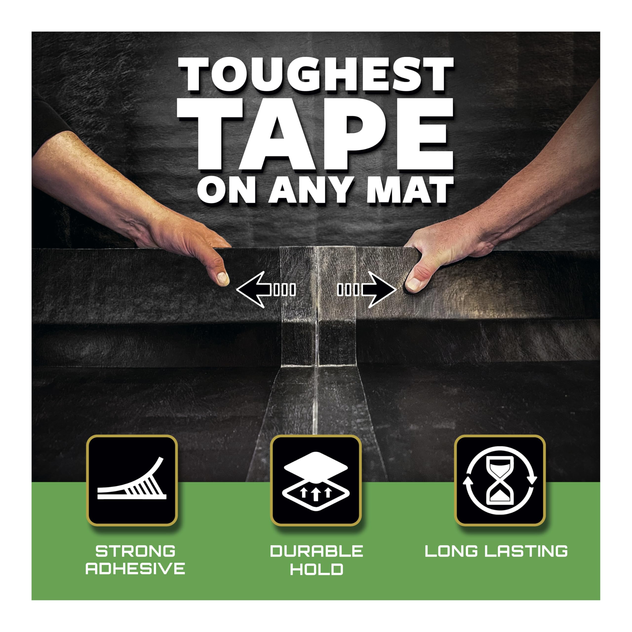 Matman Wrestling Mat Tape - Ultra Strong Adhesive Vinyl Tape for Wrestling, Jiu Jitsu, MMA & Exercise Mats | Clear Gym Floor & Home Mat Tape | 3