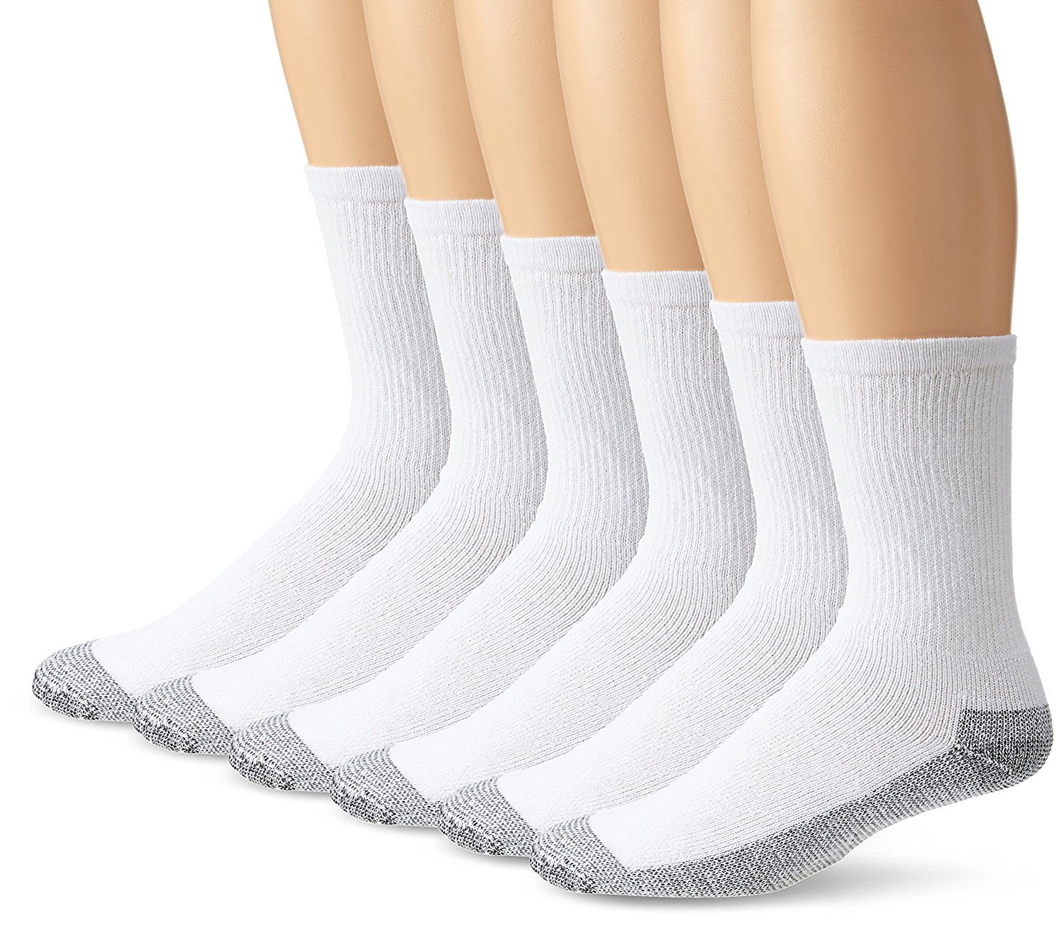 Fruit of the Loom Men's 6-Pair Heavy Duty Work Crew Socks - White (Sizes 6-12) | Durable Cotton Work Socks for Construction, Hiking & Outdoor Activities