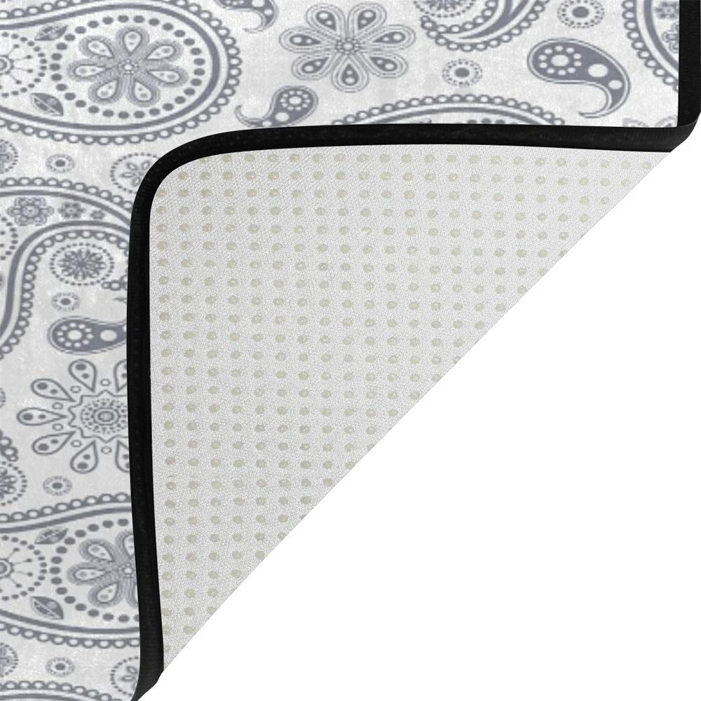 Non-Slip Large Area Rug 72x48 Inch - Soft Paisley Print Indoor Floor Mat for Bedroom, Living Room & Sofa | Home Decor Carpet with Anti-Skid Backing for Comfort and Safety
