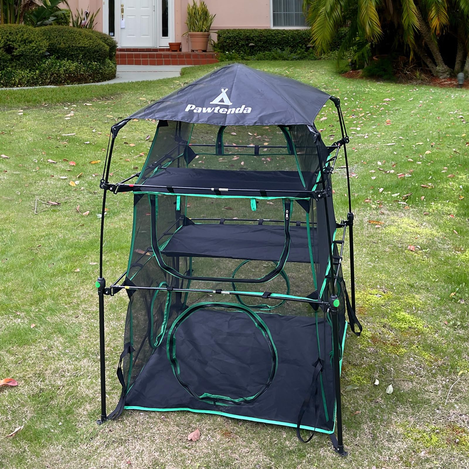 3-Layer Outdoor Cat Enclosure Tent - Portable Foldable Cat Playpen for Indoor Cats | Weatherproof Catio with Multiple Combination Options | Perfect for Backyard, Patio & Camping Adventures