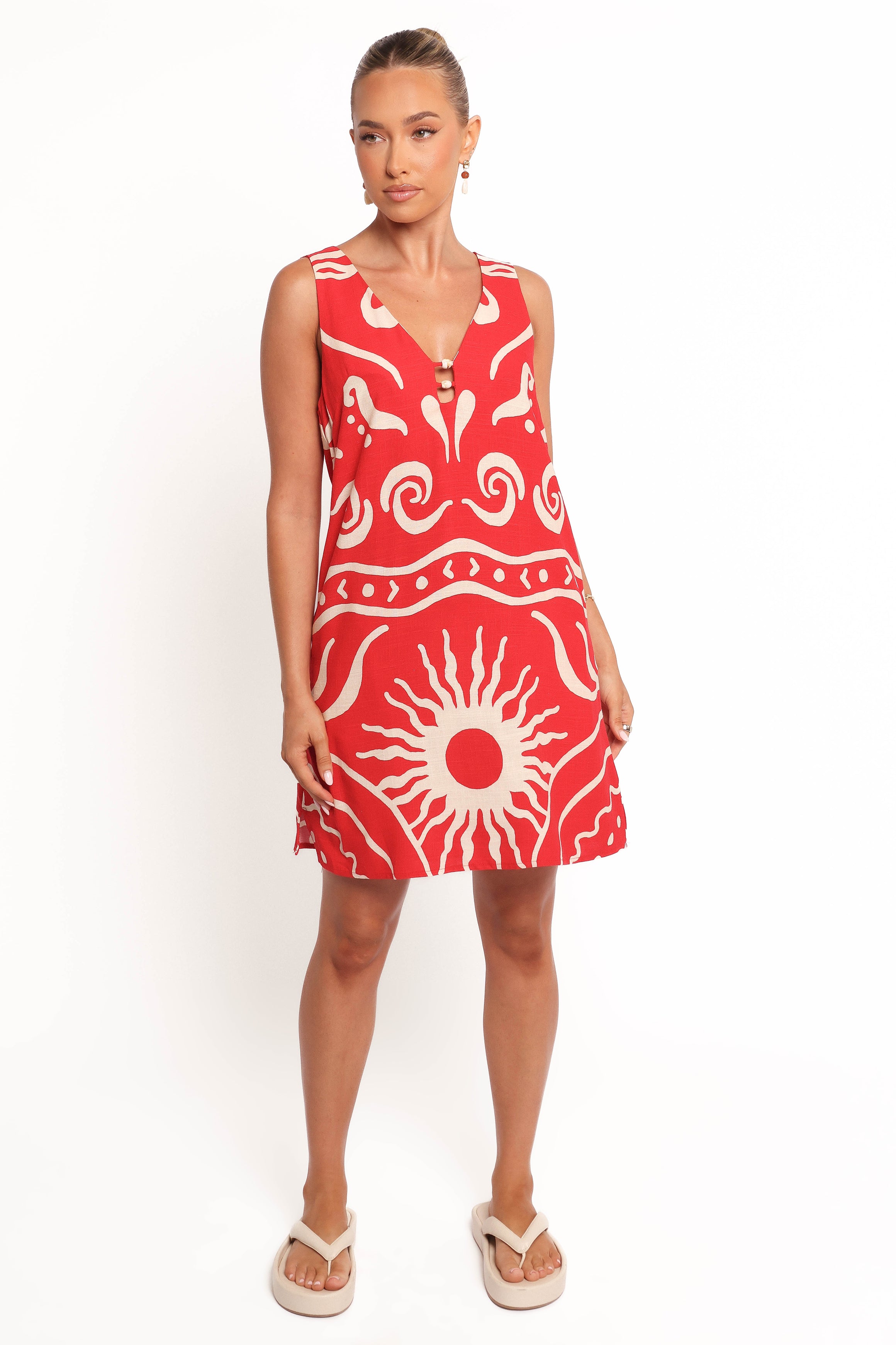 Giulia Mini Dress - Floral Sunburst Print Summer Dress for Women | Perfect for Beach Vacations, Parties & Date Nights