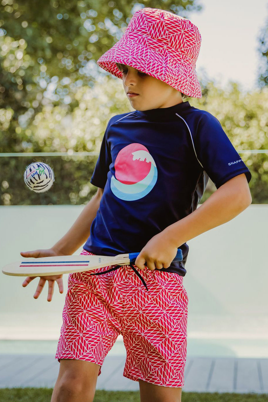 Boys Swim Trunks - Snapper Rock Nautical Knots Volley Swim Shorts for Kids | Beach, Pool & Summer Water Activities