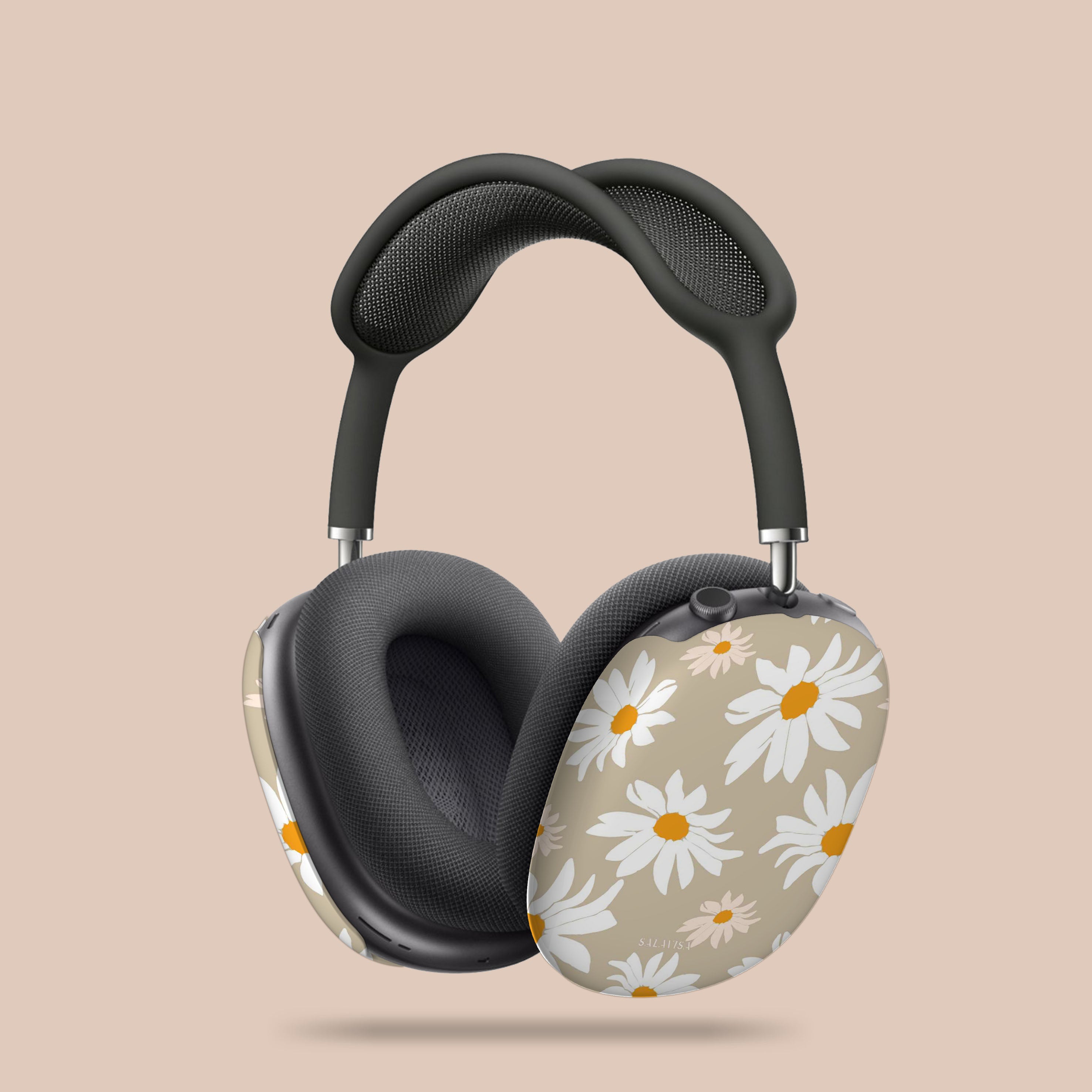 Beige Daisy AirPods Max Protective Case - Shockproof & Scratch-Resistant Cover for Apple AirPods Max Headphones - Perfect for Travel, Gym & Daily Use