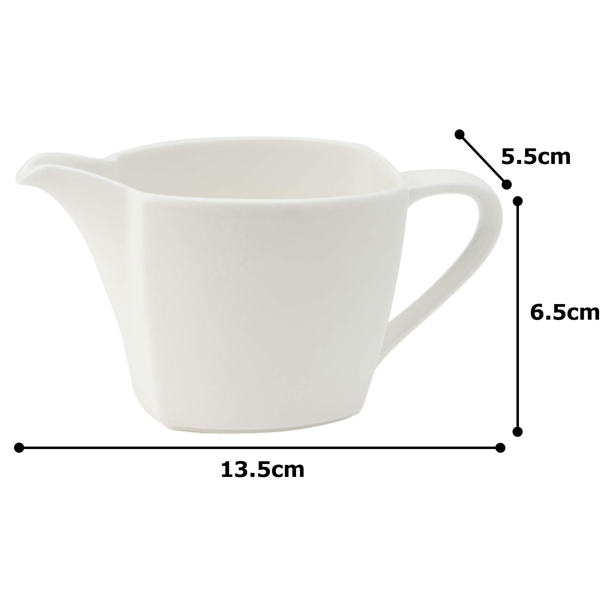 Narumi 50827-4585 White Opera Creamer - 6.1 fl oz (170 ml) Microwave Safe Porcelain Pitcher - Perfect for Coffee, Tea & Milk Serving at Home or Cafes
