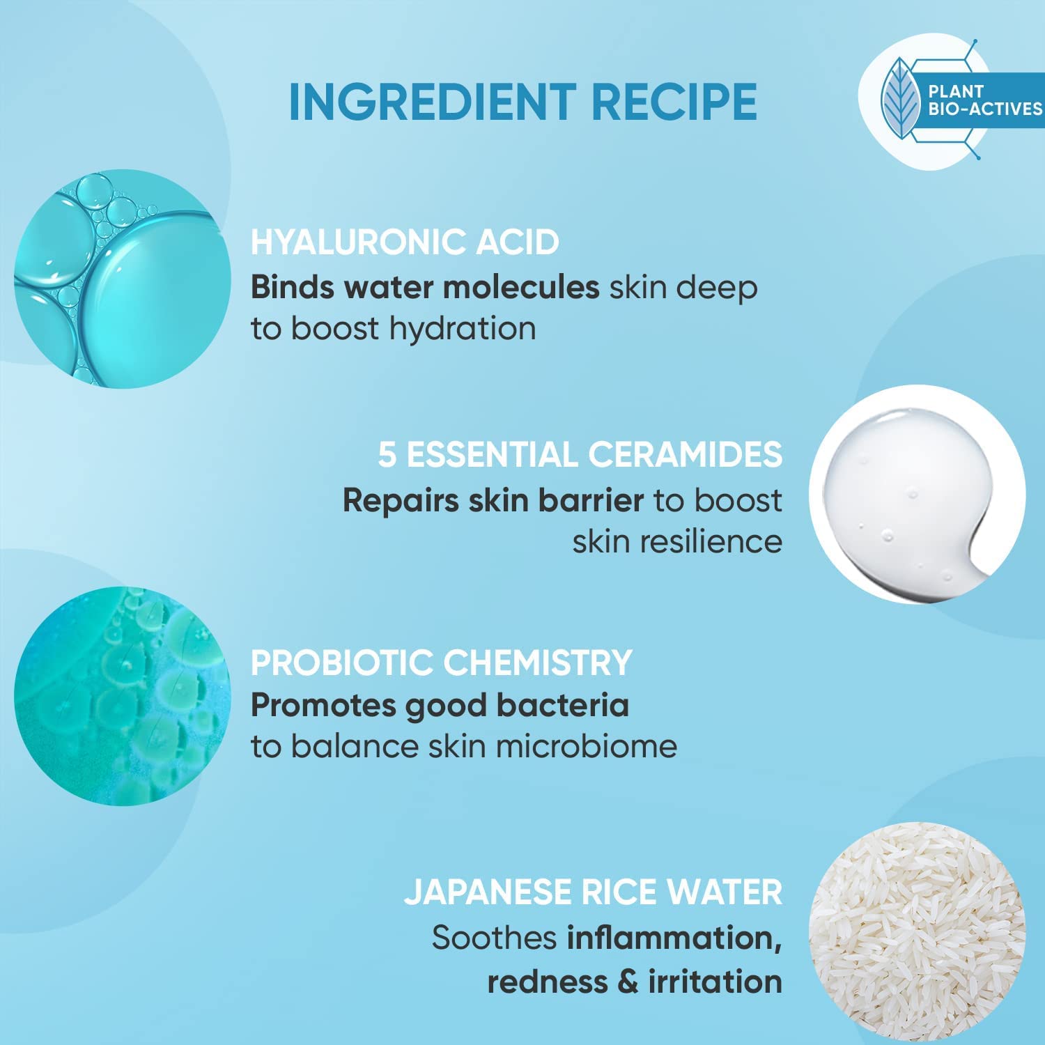 BETT Ceramides Moisturizer with Hyaluronic Acid & Probiotic - Intense Hydration & Skin Barrier Repair Cream | Enriched with Rice Water for Dry, Normal & Sensitive Skin | 100g | Perfect for Night Routine, Post-Workout Care & Winter Skin Protection