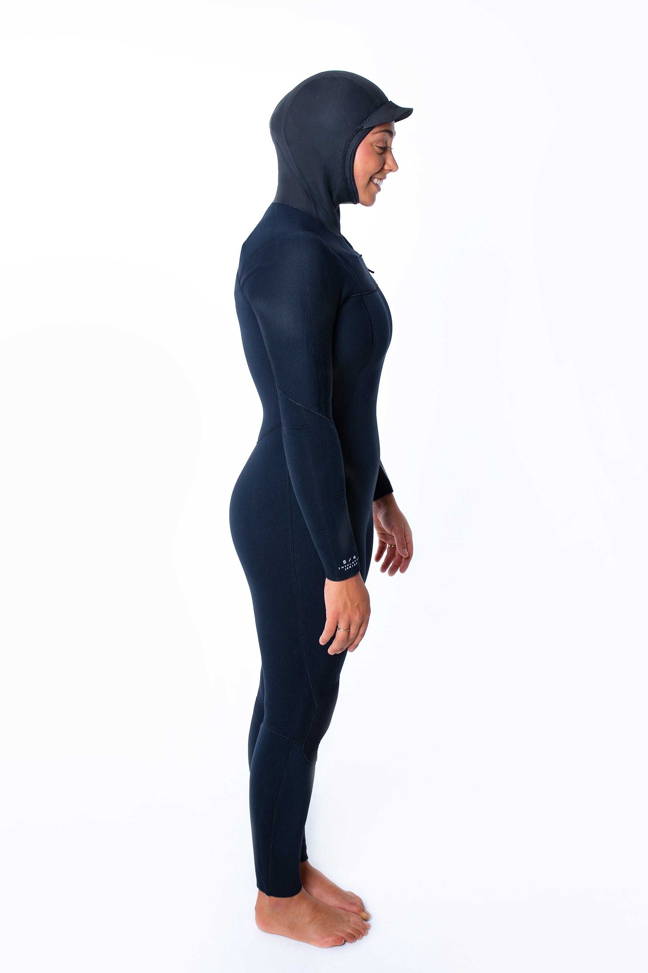 Women's 5/4mm Hooded Chest Zip Wetsuit - Thermal Insulated Scuba Diving & Surfing Steamer for Cold Water Protection