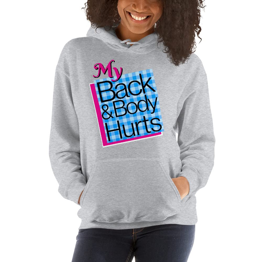 Funny Parody Meme Hoodie for Back Pain Relief - Unisex Pullover Sweatshirt for Workout & Fitness Enthusiasts | Perfect for Gym, Running & Casual Wear