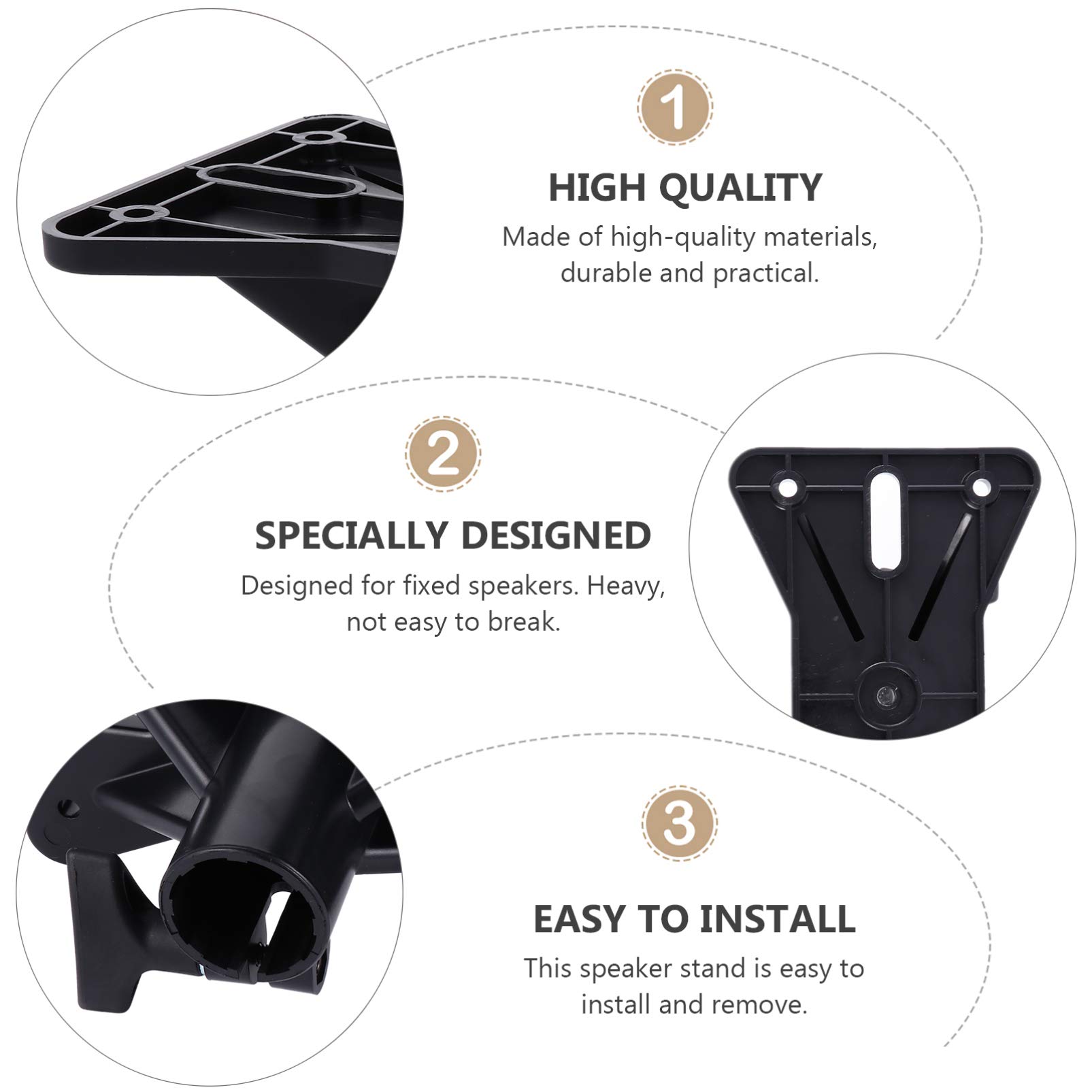 2PCS Heavy Duty Exterior Speaker Mounting Brackets - Professional Tripod Stand Mount for Outdoor Speakers, Supports Up to 50KG (Black) | Perfect for Patio, Garden, Poolside & Outdoor Events