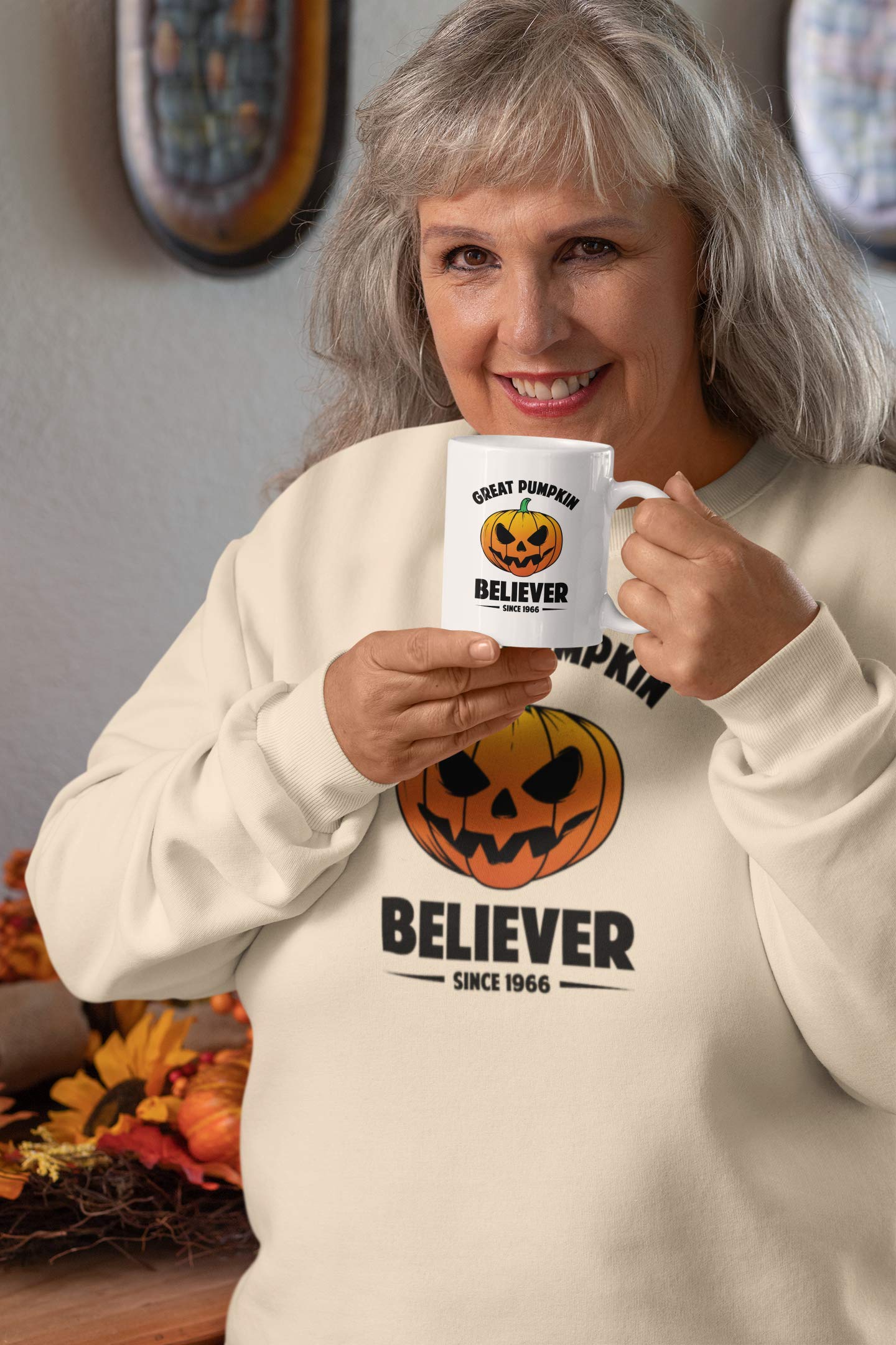 Great Pumpkin Believer Autumn Fall Coffee & Tea Mug - 15oz Ceramic Cup with Seasonal Design - Perfect for Halloween, Thanksgiving & Cozy Home Decor