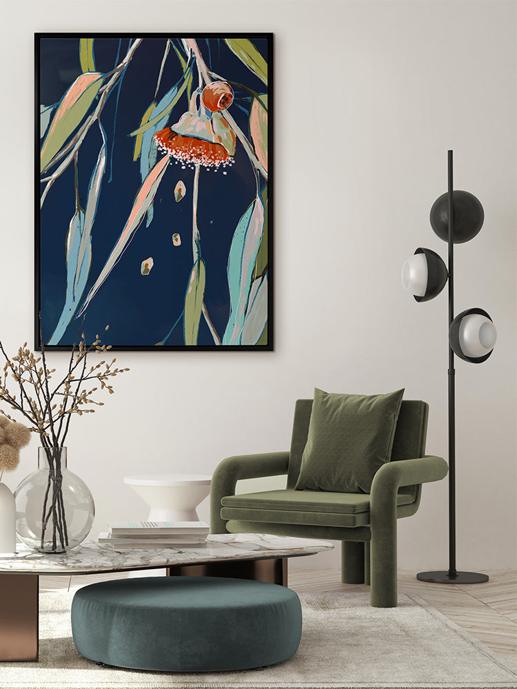 Vibrant Coral Flowering Gum Canvas Art Print - Stunning Wall Decor for Living Room, Bedroom & Office