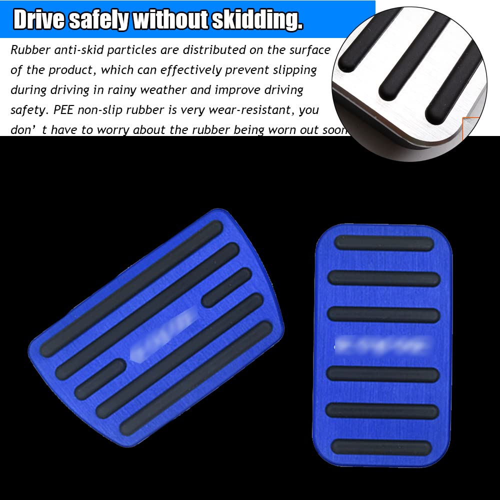 Custom Aluminum Alloy Anti-Slip Gas & Brake Pedal Covers for Honda 10th Gen Accord 2018-2022 - No Drilling Required 2-Piece Set (Blue) - Perfect for Car Interior Upgrade & Enhanced Driving Safety