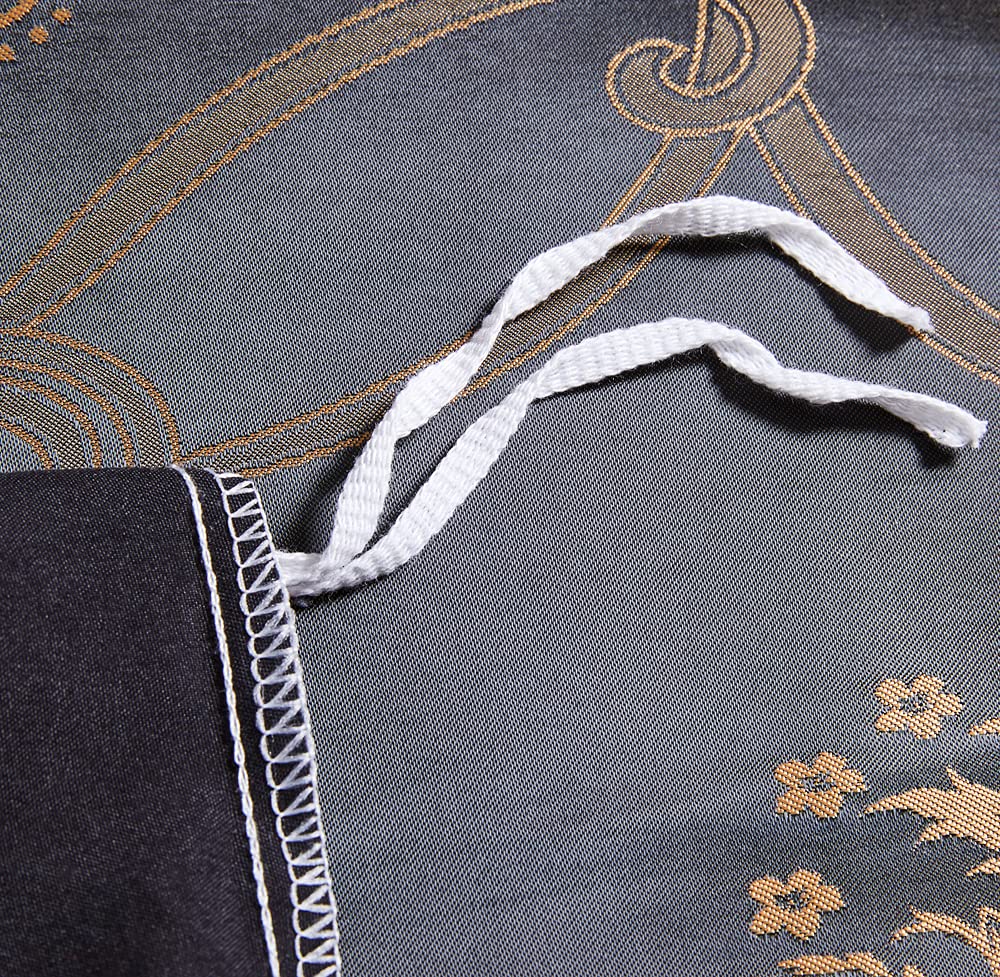 Luxury Jacquard Soft Bedding Set - Duvet Cover with Pillowcases (Twin Size, Black) | Premium Hotel Quality Bed Sheets for Master Bedroom & Guest Room Decor