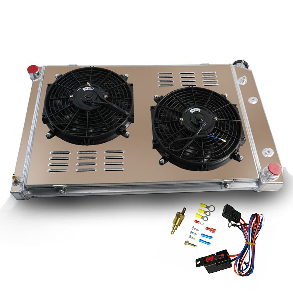 ECMRAD 4-Row Aluminum Radiator with Dual 12