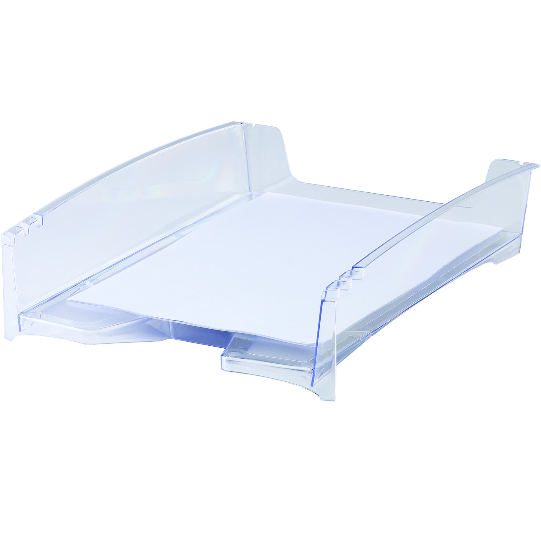 G2DESK Clear Plastic Letter Tray - Stackable Desktop Organizer for Office, Home & School - Perfect for Mail, Documents, Files & Office Supplies Organization