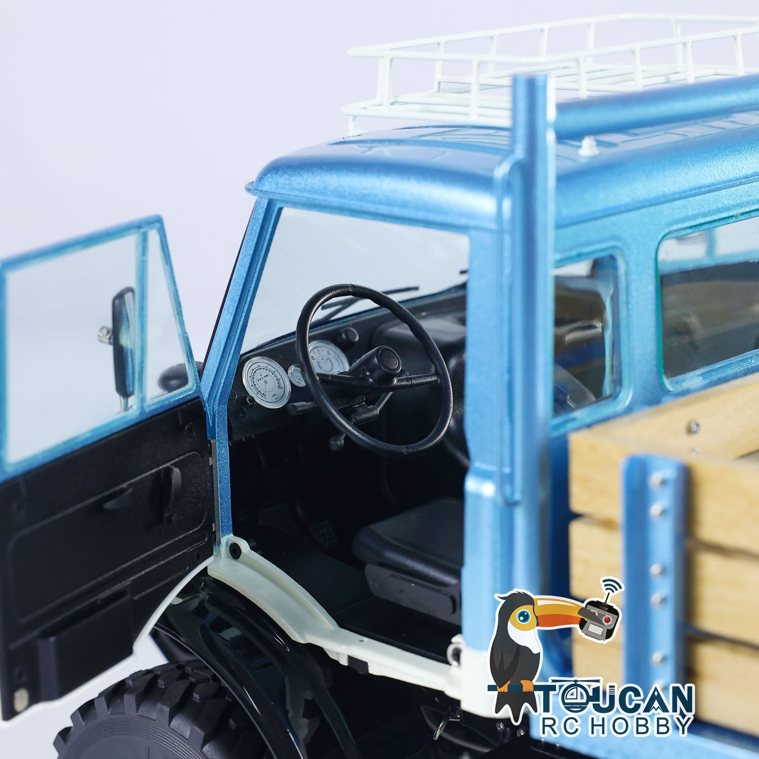 1/10 Scale 4X4 LESU Painted Assembled RC Off-Road Crawler Truck with Remote Control, Roof Rack & ESC Servo - Ideal for Rock Crawling, Trail Adventures and Off-Road Racing
