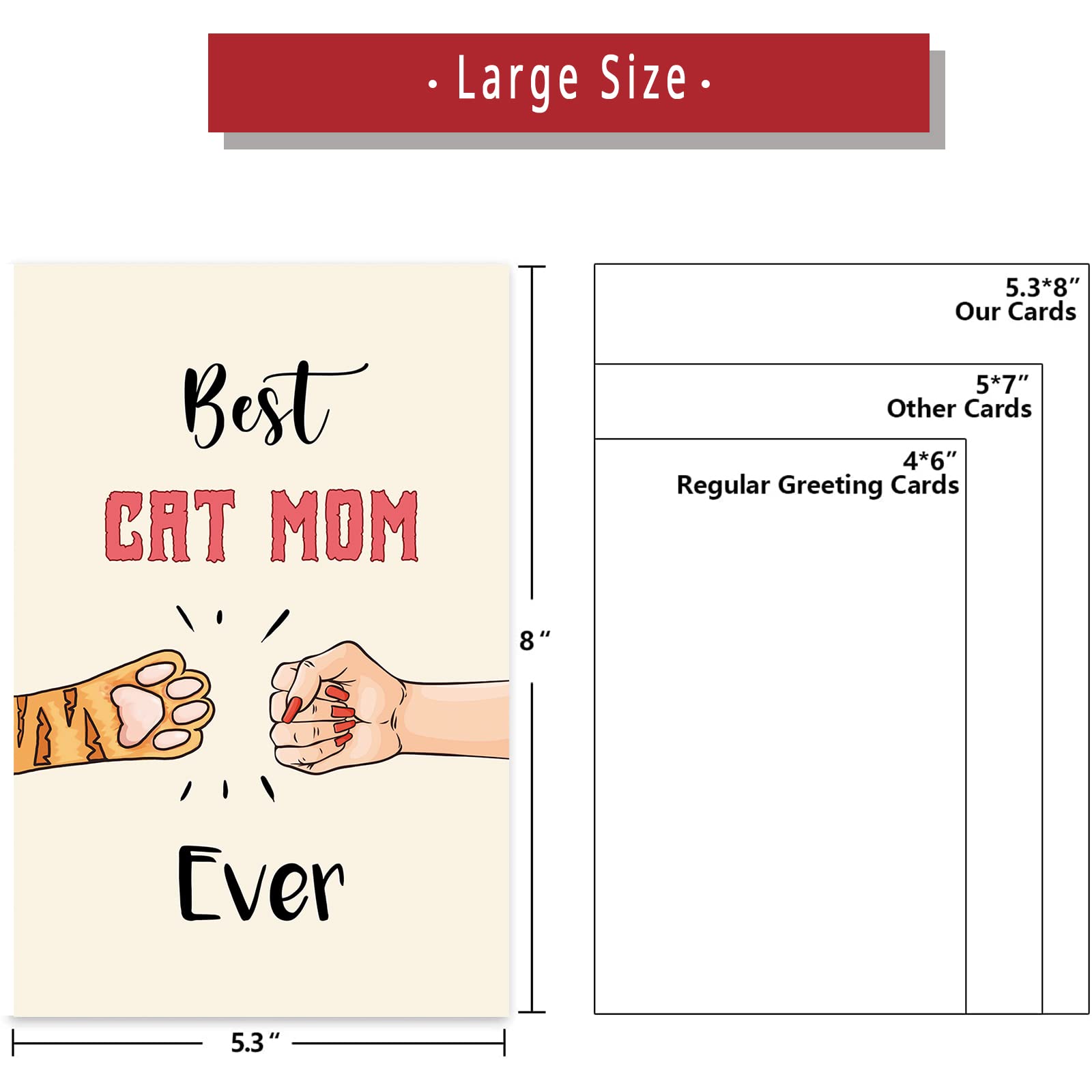 Funny Cat Mother's Day Card - Best Cat Mom Ever Gift for Women - Cute Cat Themed Greeting Card from Her Cat - Perfect for Cat Lovers & Mom Celebrations