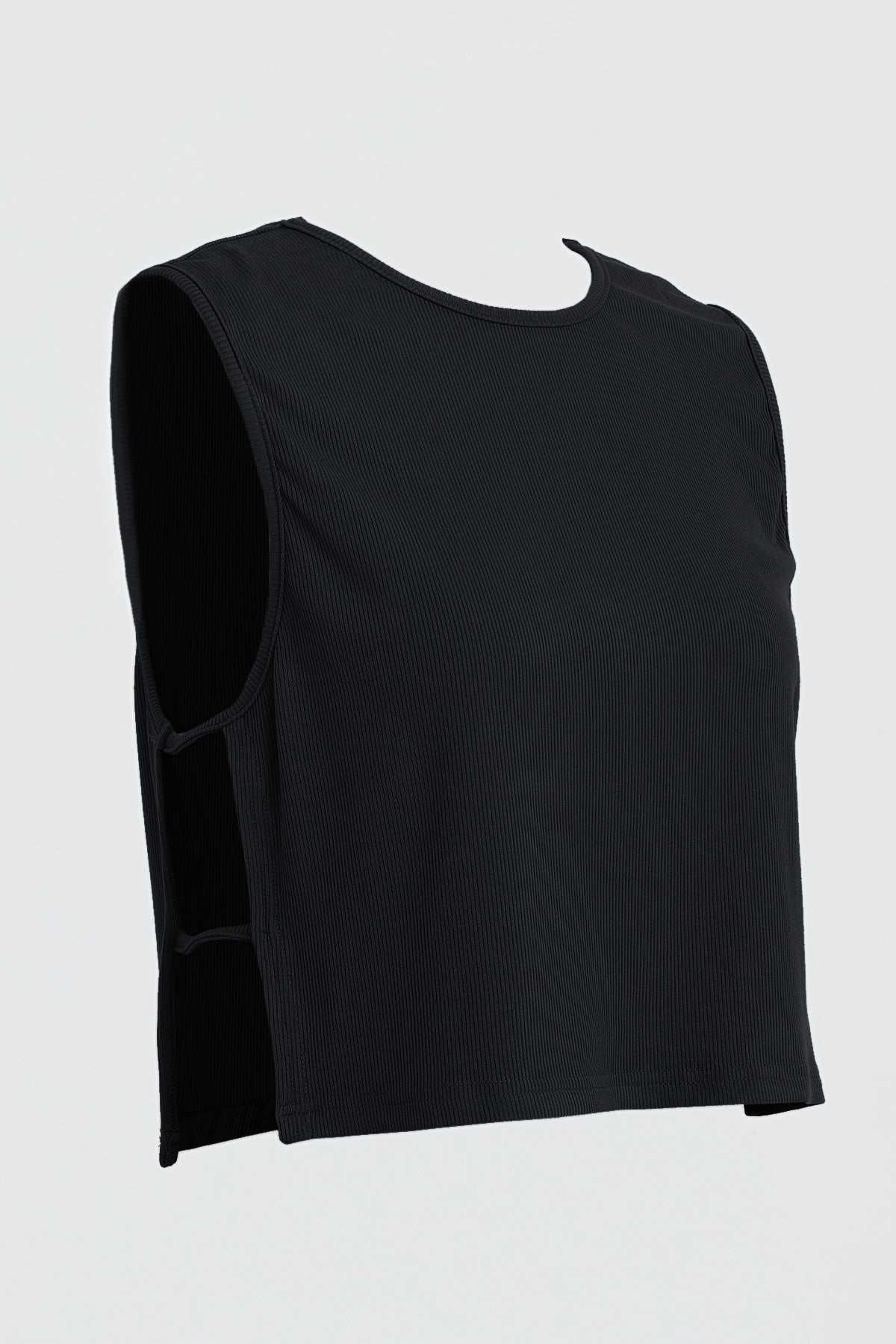 Simi Side Strap Tank Top for Women - Stylish Jet Black Sleeveless Shirt - Perfect for Casual Outings, Gym, and Summer Wear