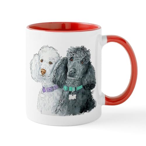 White/Red Inside - Two Poodles Mug