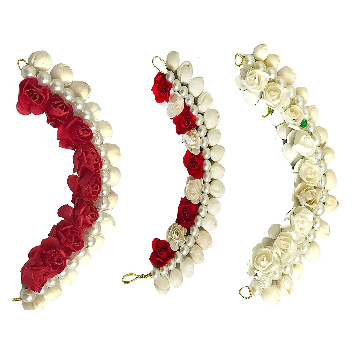Maahal Fancy Flower Hair Juda/Gajra Combo - 3 Pack Floral Hair Accessories for Women & Girls | Perfect for Weddings, Parties & Festive Occasions