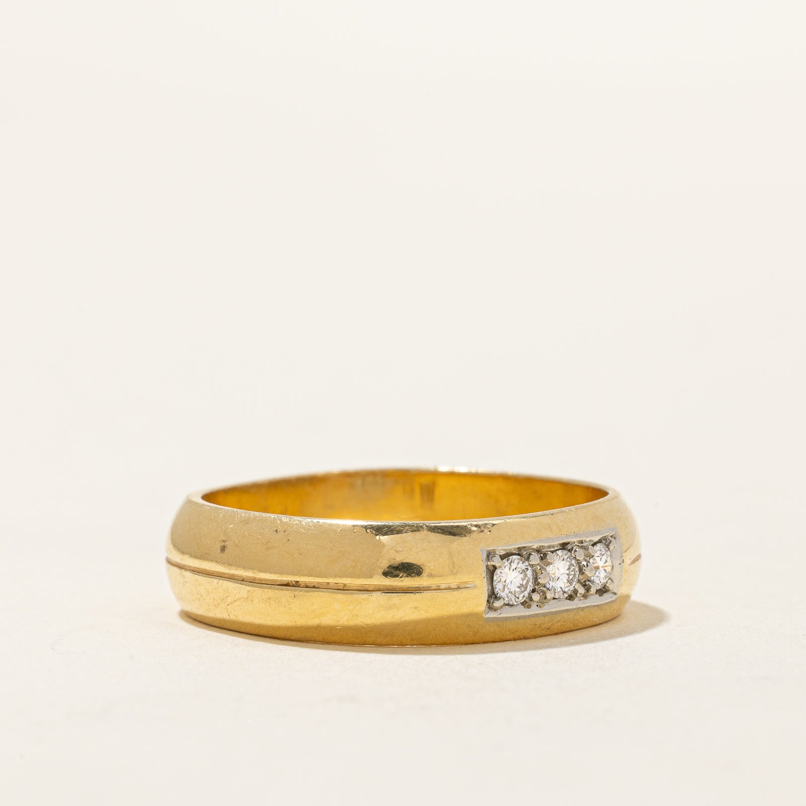 0.12ctw Channel Set Three Stone Diamond Ring - Size 8.5 | Elegant Wedding Band, Anniversary Gift for Her | Perfect for Engagement, Proposal & Special Occasions