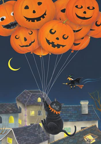 **1000-Piece Halloween Pumpkin Balloon Cat Witch Jigsaw Puzzle – Wooden Adult & Kids Puzzle, Educational Toy, Personalized Gift, Home Decor – Perfect for Family Game Night & Holiday Decorations**