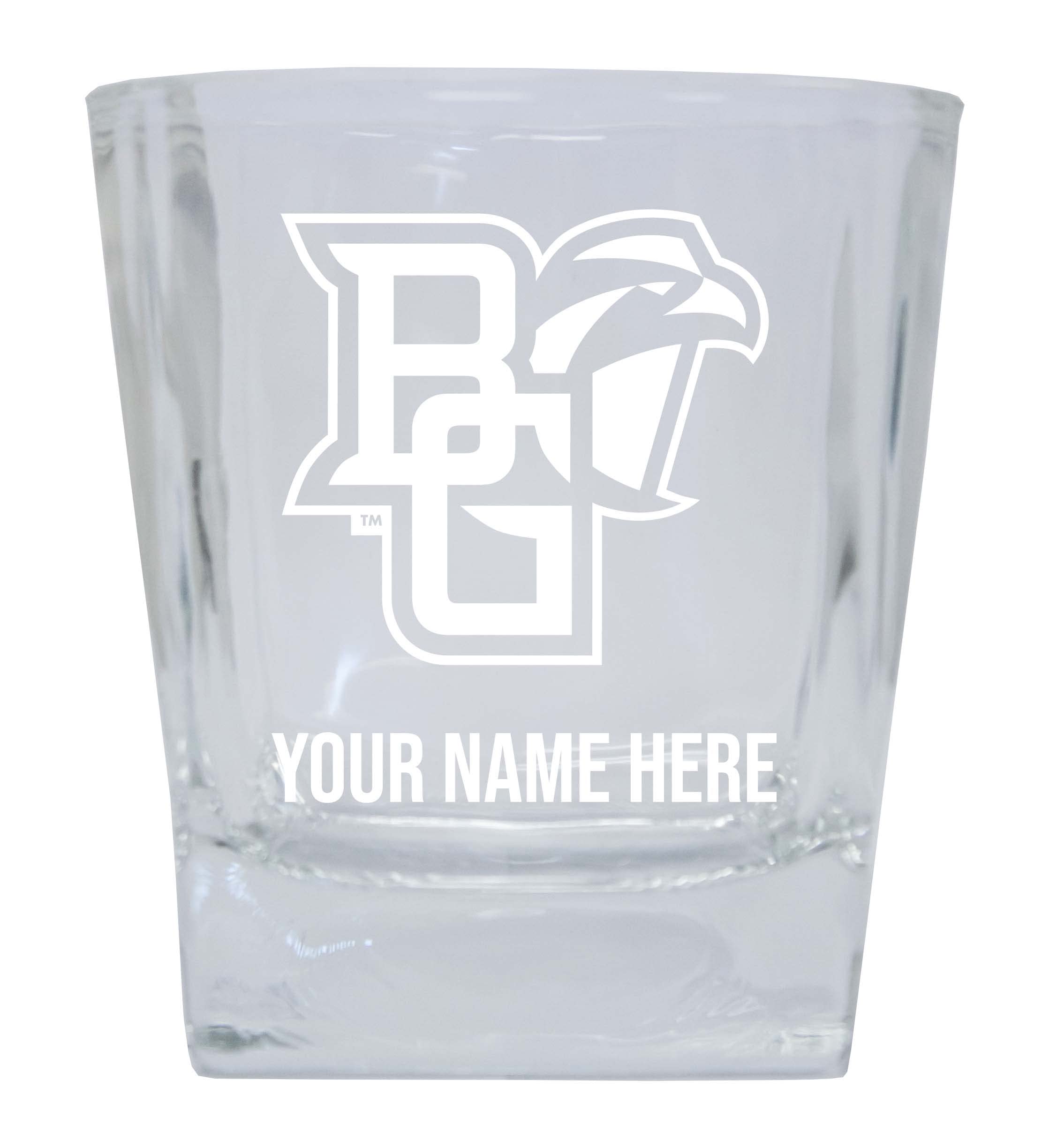 Officially Licensed Bowling Green Falcons Custom College Etched 8oz Glass Tumbler - Perfect for Alumni Gifts, Game Day Drinks & College Memorabilia Collection