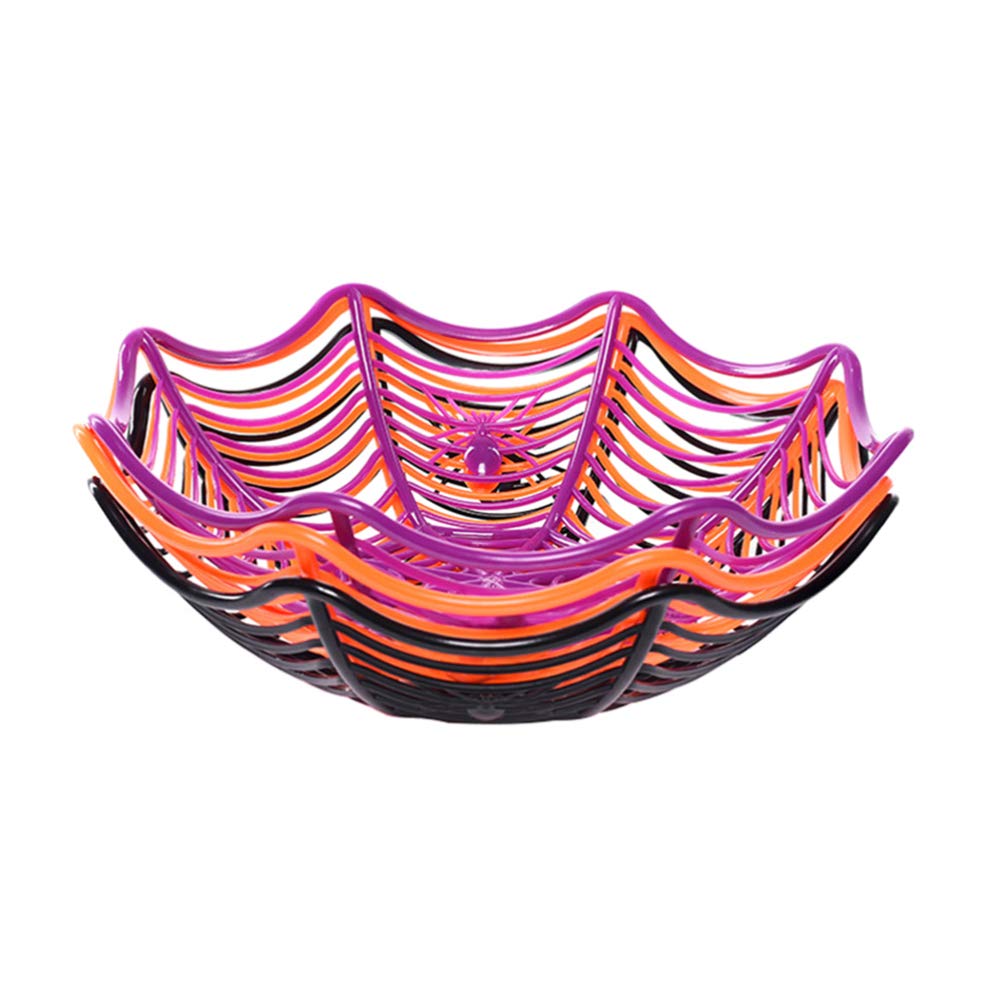 Halloween Spider Web Fruit Bowl - Party Snack Tray for Candy & Appetizers