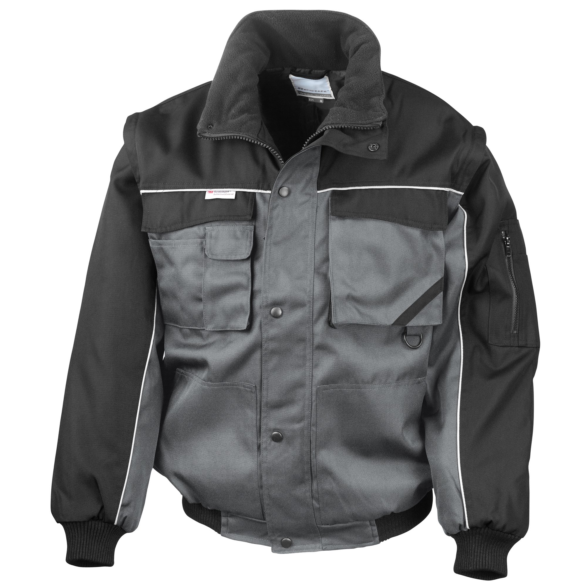 Men's Heavy Duty Waterproof Windproof Work Jacket with Zip Sleeve - Durable Outdoor Workwear for Construction, Hiking & Winter Protection