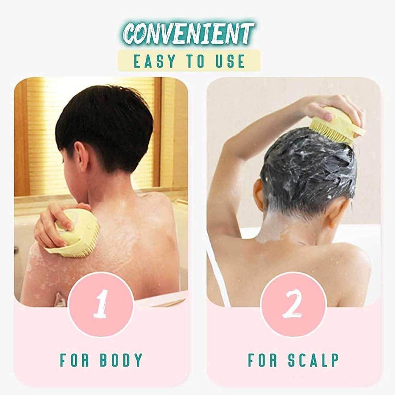 Premium Silicone Bath Brush for Hair, Scalp & Body - Exfoliating Scrubber & Massager with Soap Dispenser | Gentle Skin Cleansing & Relaxing Shower Tool for Men & Women | Perfect for Daily Hygiene, Spa & Self-Care Routine