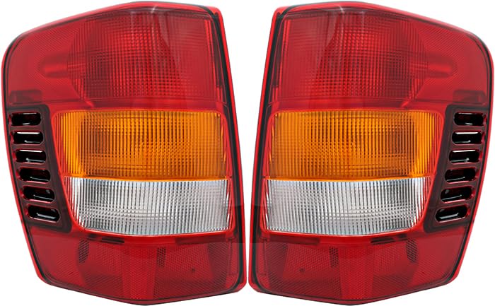 Jeep Grand Cherokee Tail Lights Lamps Set (2001-2004) - Driver & Passenger Side Replacement - Perfect for Off-Roading, Night Driving & Vehicle Customization