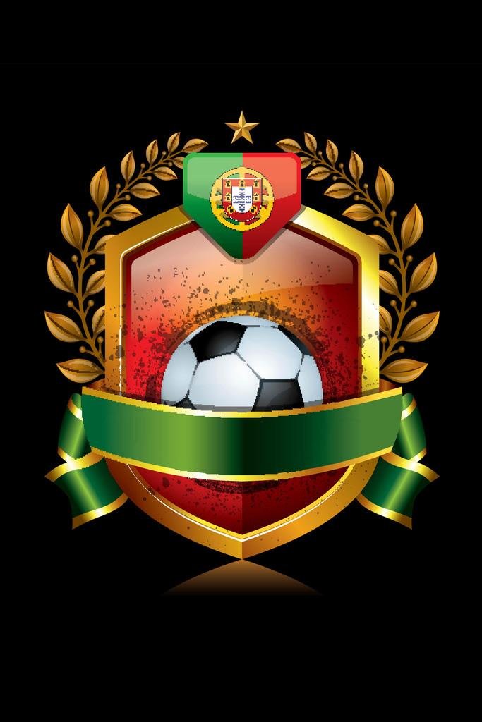 Portugal Soccer Icon with Laurel Wreath - Premium 24x36 Inch Wall Art Poster for Sports Fans | Perfect for Game Room, Man Cave & Soccer Decor
