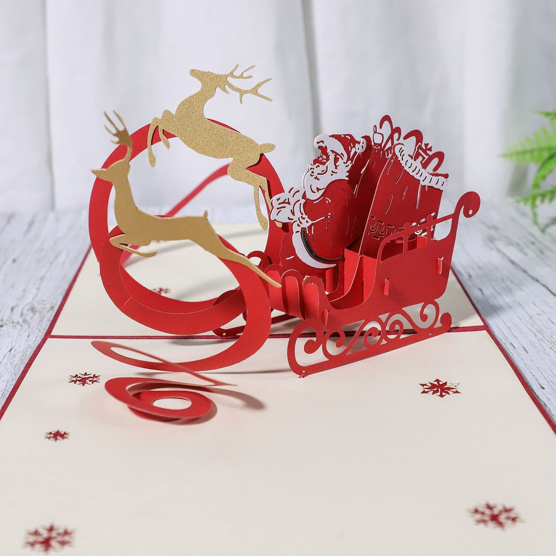 3D Pop Up Greeting Cards for Valentine's Day, Mother's Day, Anniversary & Birthday - Elk Christmas Car Design - Perfect for Wives, Moms & Loved Ones | Handcrafted Paper Art for Special Occasions & Gift Giving