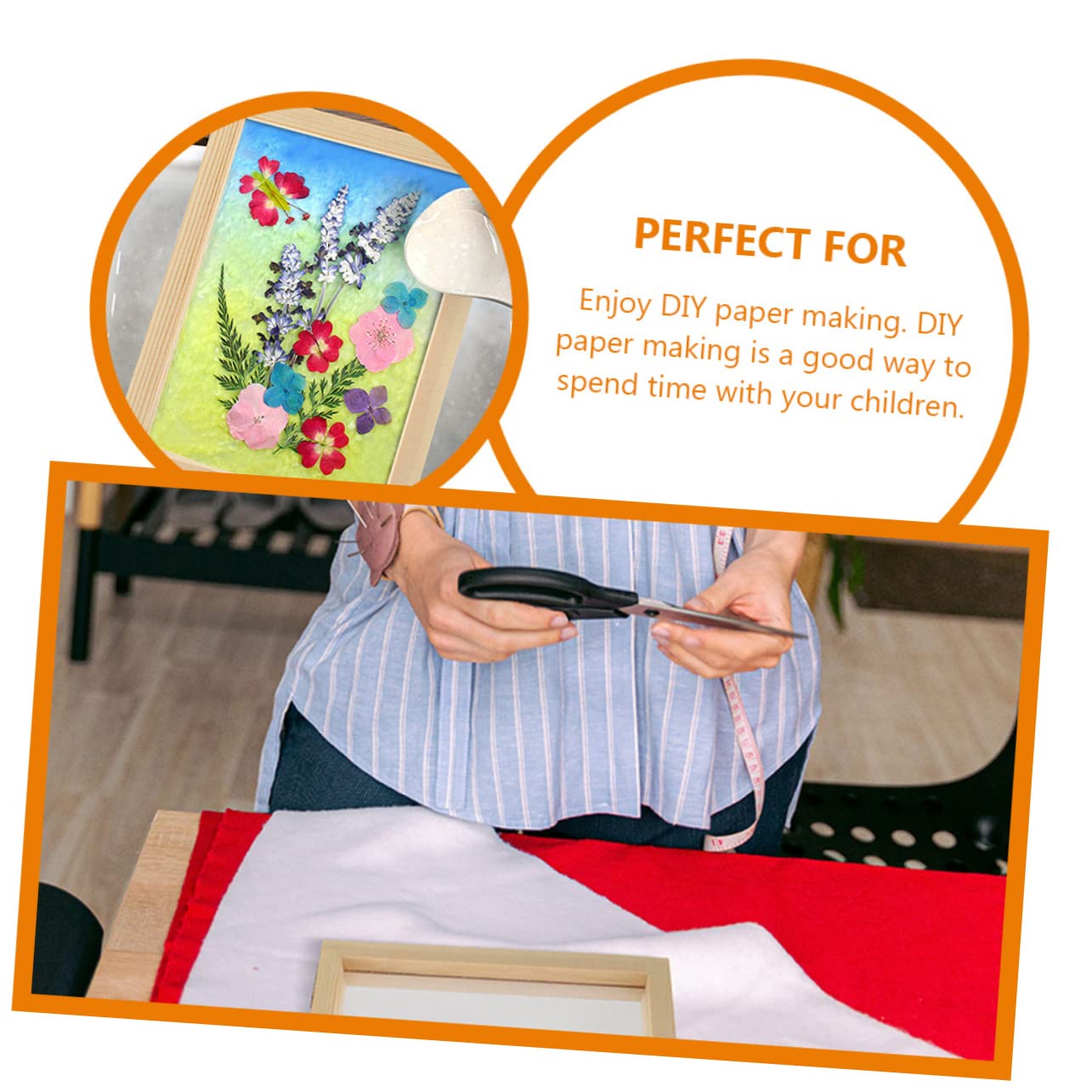 FUNOMOCYA 3-Piece DIY Paper Screen Printing Frame Kit - Small Square Picture Frames for Paper Making, Wooden Puzzle & Hand Model Crafts - Perfect for Kids Art Projects, Classroom Activities & DIY Home Decor