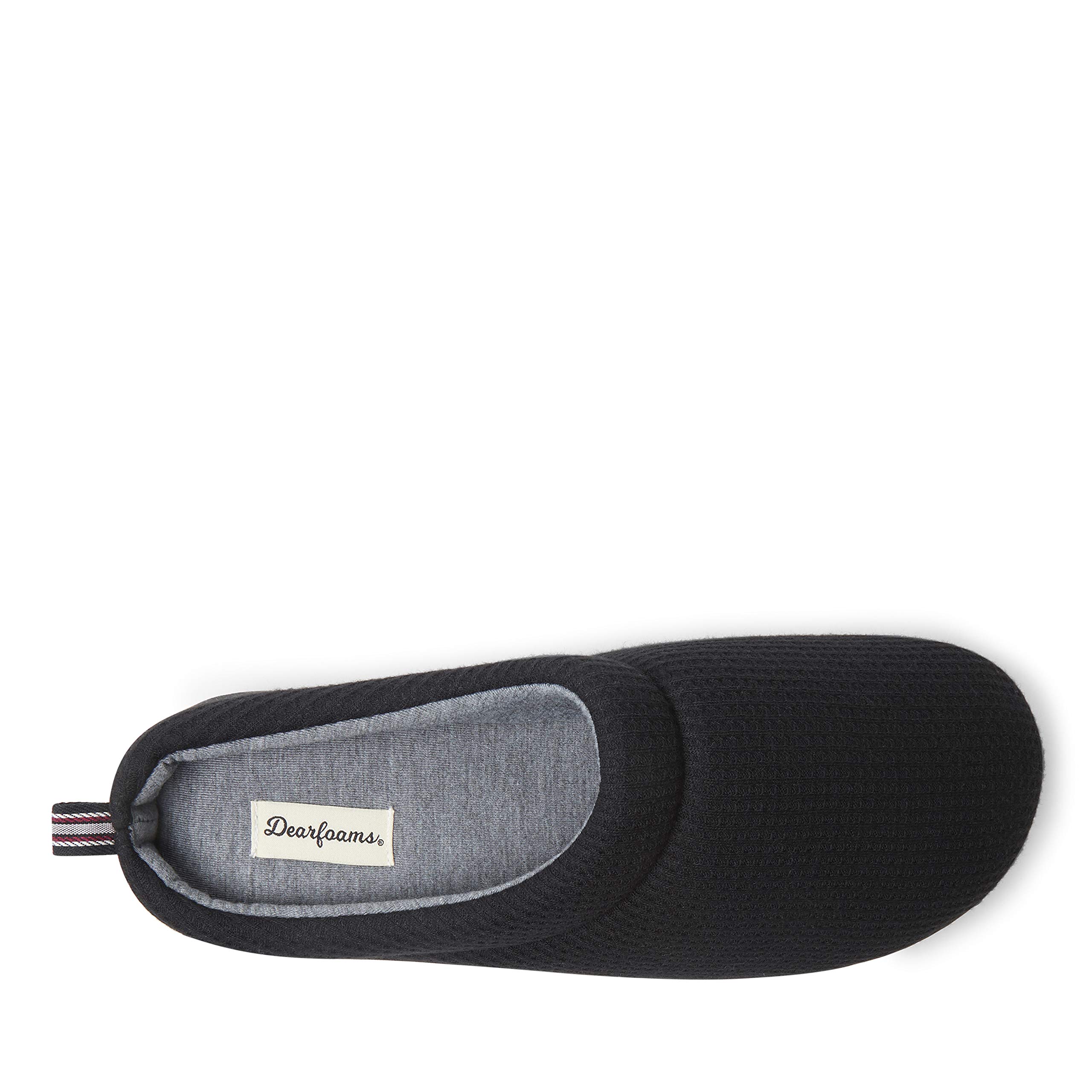 Dearfoams Women's Nathan Waffle Knit Clog Slippers - Soft Indoor/Outdoor House Shoes for Comfort & Support - Perfect for Home, Garden & Quick Errands