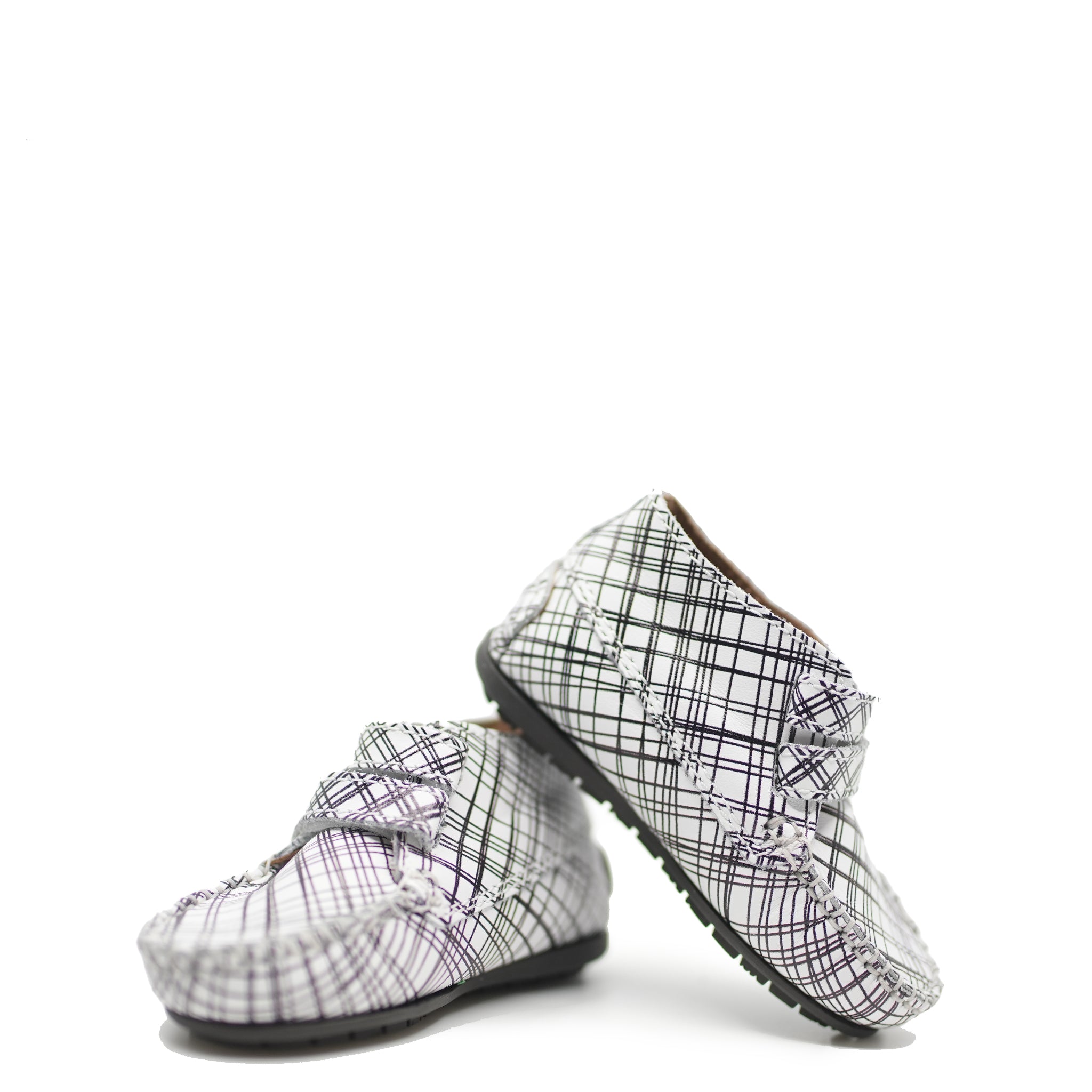**Atlanta Moccasin White Geometric Velcro Baby Booties – Soft & Comfortable First Walkers for Infants & Toddlers – Perfect for Indoor Play, Outdoor Adventures & Special Occasions**