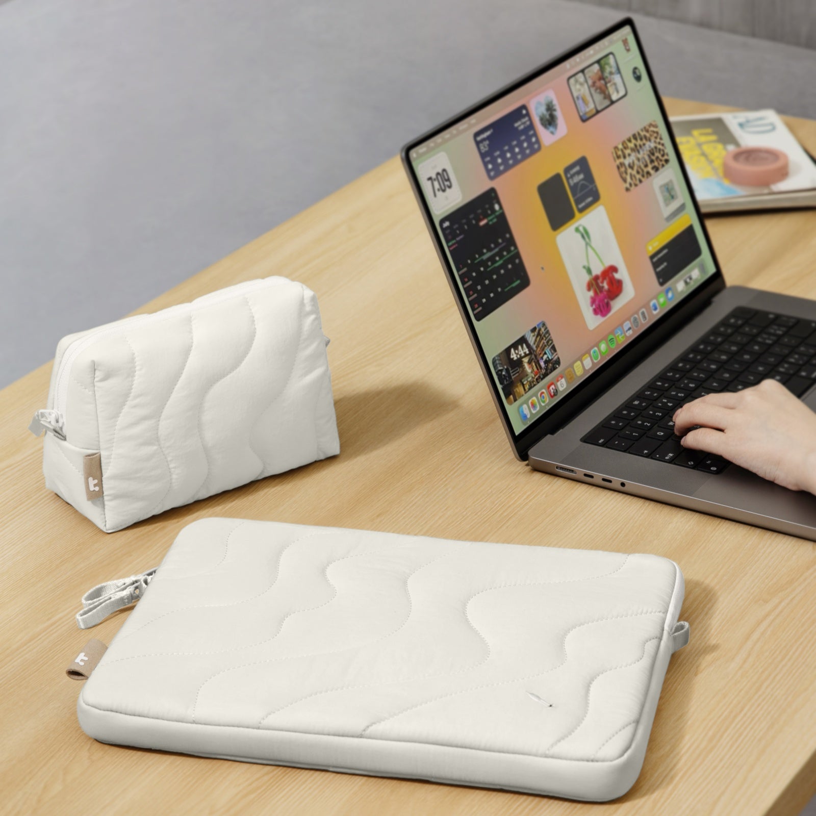 Premium Terra A27 Laptop Sleeve Case for 14-inch MacBook Pro - Slim Protective Cover with Accessory Pouch - Perfect for Work, Travel & School