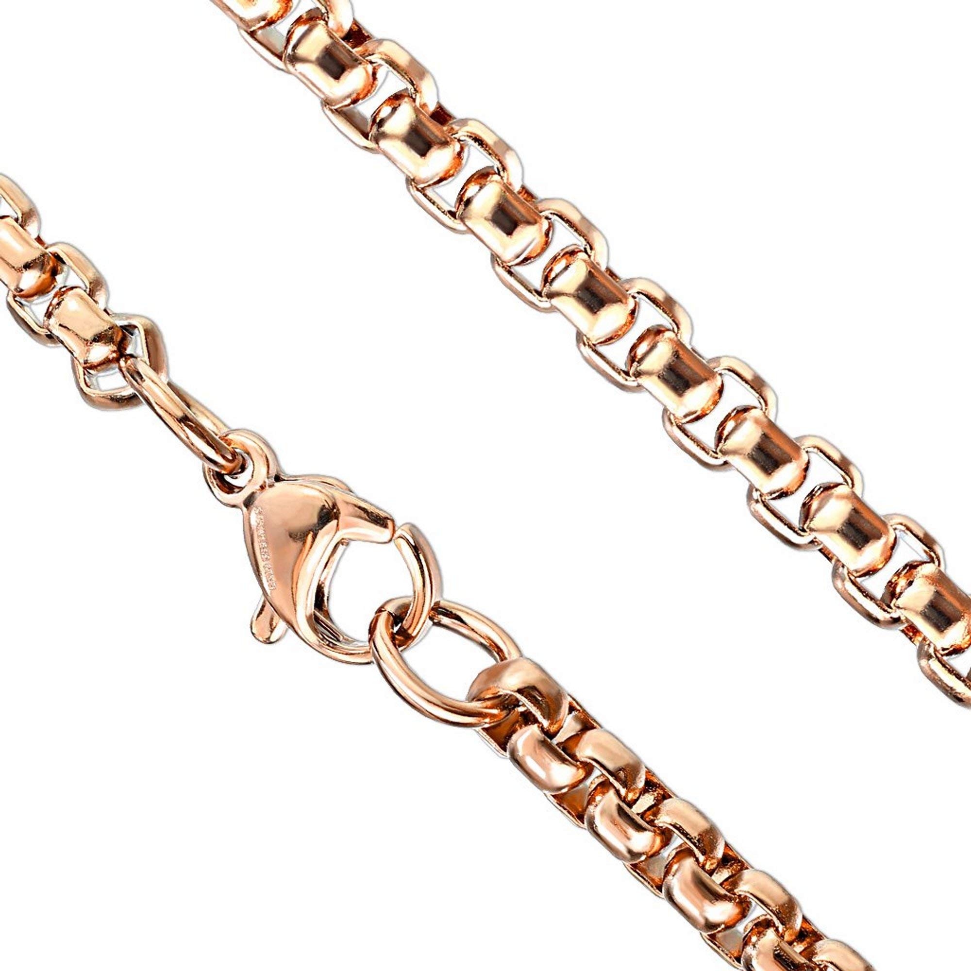 Fantasy Forge Rose Gold Stainless Steel Rolo Chain Necklace - 2.4mm 18 Inch Unisex Jewelry for Men & Women - Perfect for Everyday Wear, Gift Giving & Special Occasions