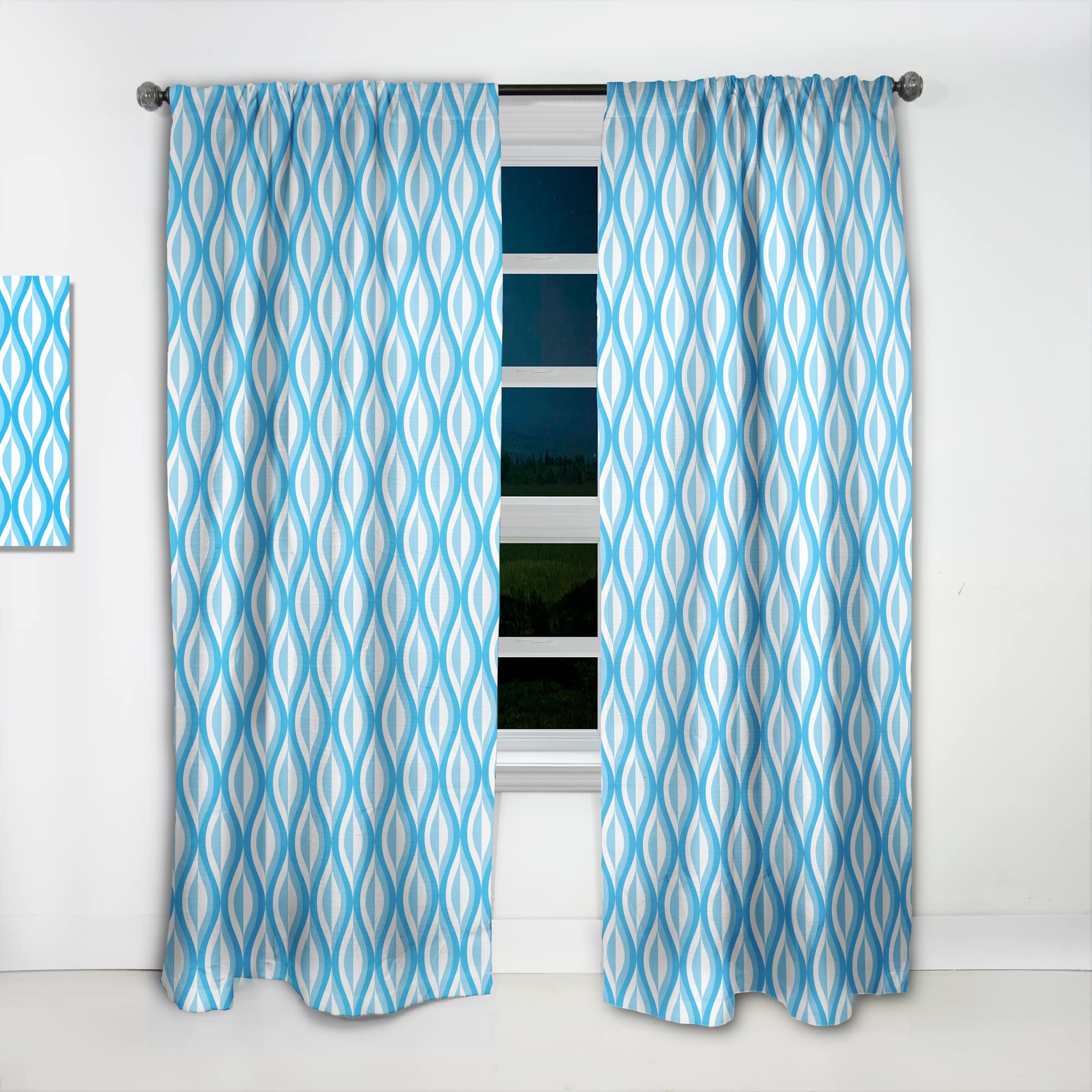 DesignQ Retro Abstract Pattern Thermal Insulated Curtains - Single Panel 52x108 Inch - Bedroom & Living Room Window Drapes for Home Decor, Blackout & Energy Saving