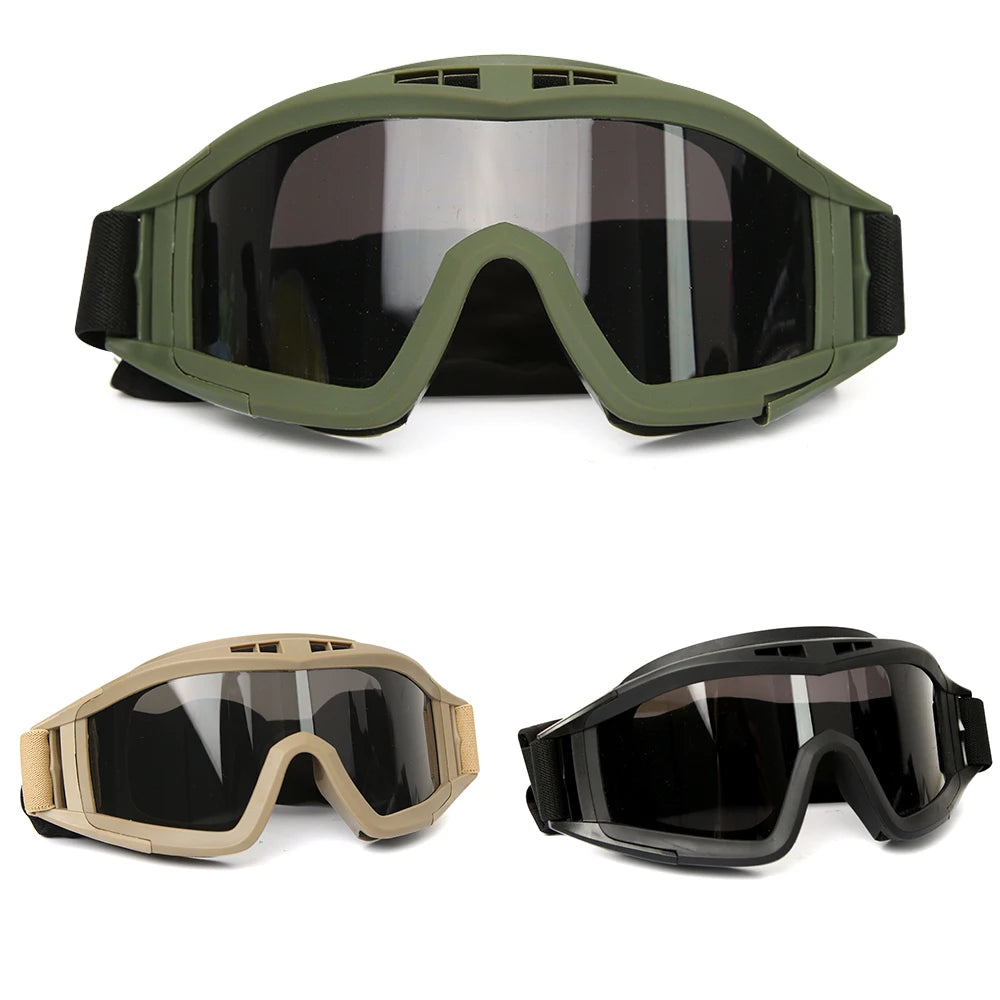 Tactical Airsoft Goggles - Anti Fog & UV Protection with 3 Interchangeable Lenses - Perfect for Airsoft, Hunting, Cycling, Shooting, Paintball & Outdoor Sports Activities