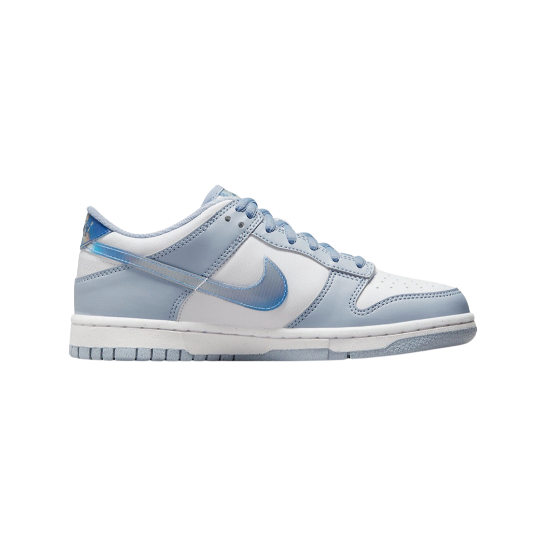 Nike Dunk Low (GS) Next Nature Sneakers - Blue Whisper, Hyper Royal, Green Abyss & White Colorway | Comfortable Kids Basketball Shoes for School, Sports & Casual Wear