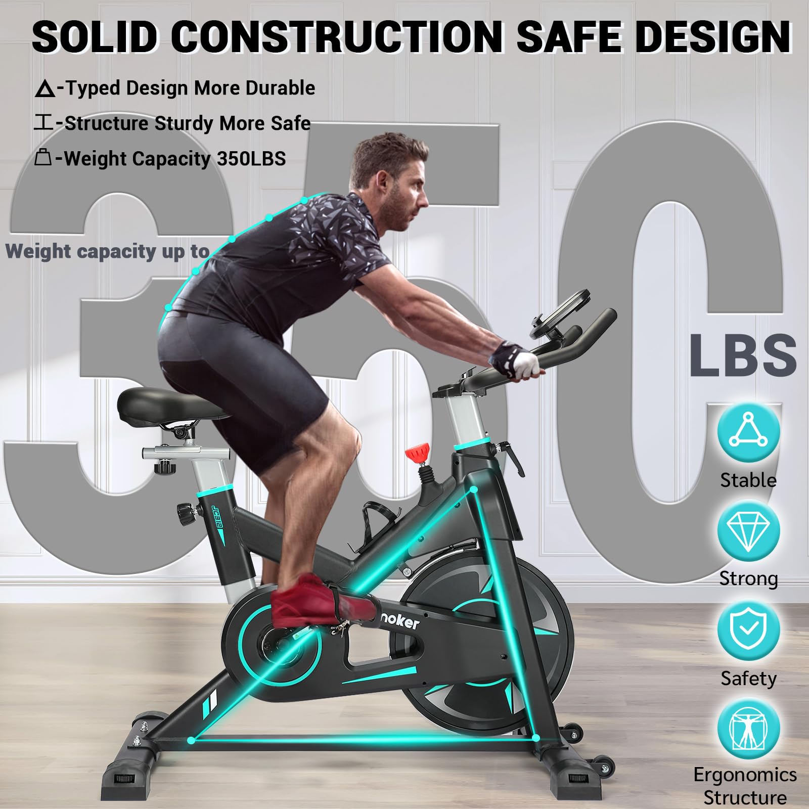 WENOKER Indoor Cycling Bike - Silent Belt Drive, Heavy Flywheel & LCD Monitor for Home Cardio Workout | Stationary Exercise Bike for Home Gym | Perfect for Weight Loss, Fitness Training & Indoor Cycling Classes