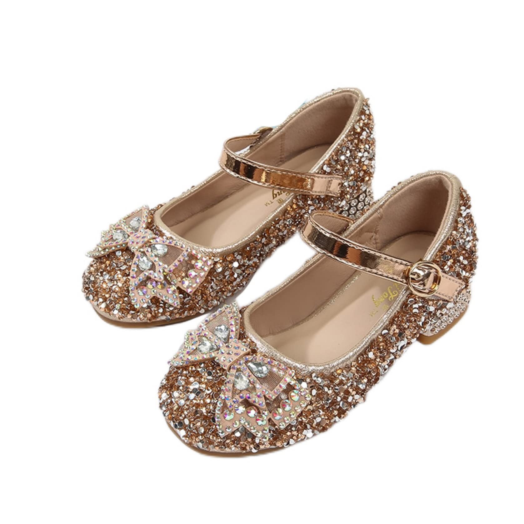 ChyJoey Girls Glitter Sequins Mary Jane Princess Heels - Toddler/Little Kid/Big Kid Sizes - Perfect for Weddings, Parties & Flower Girl Dresses - Sparkly Dress Shoes for Special Occasions