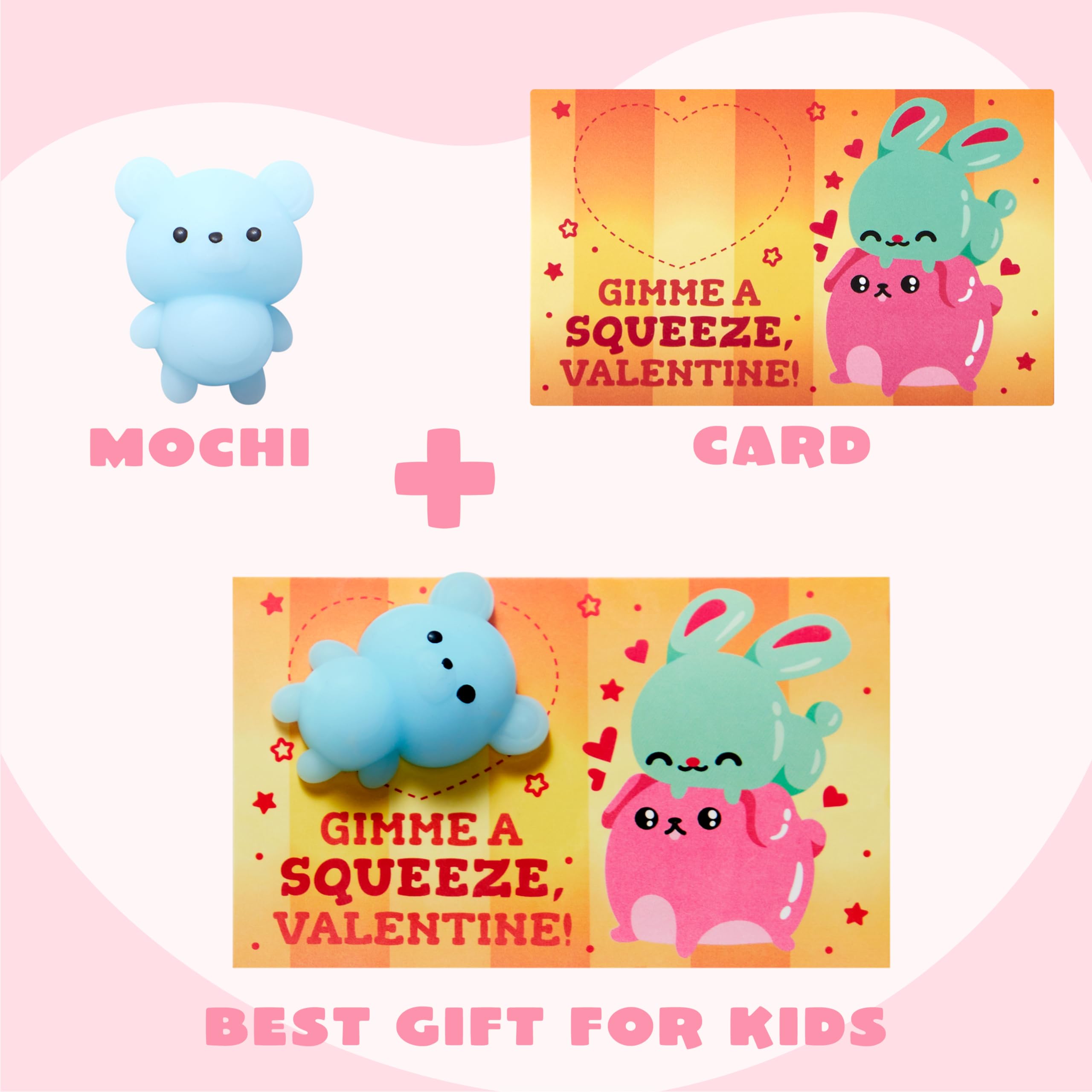 JOYIN 28 Pack Kawaii Mochi Squishy Toys with Gift Cards - Stress Relief Fidget Toys for Kids, Classroom Prizes, Party Favors & Sensory Play - Perfect for Birthday Gifts, School Rewards and Anxiety Relief