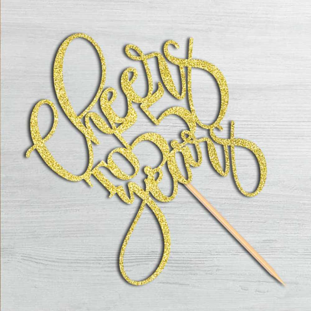 Happy 55th Birthday Cake Topper - Gold Glitter Anniversary Decorations for 55 Years Celebration - Perfect for Milestone Birthday Parties & Anniversary Cakes (55)