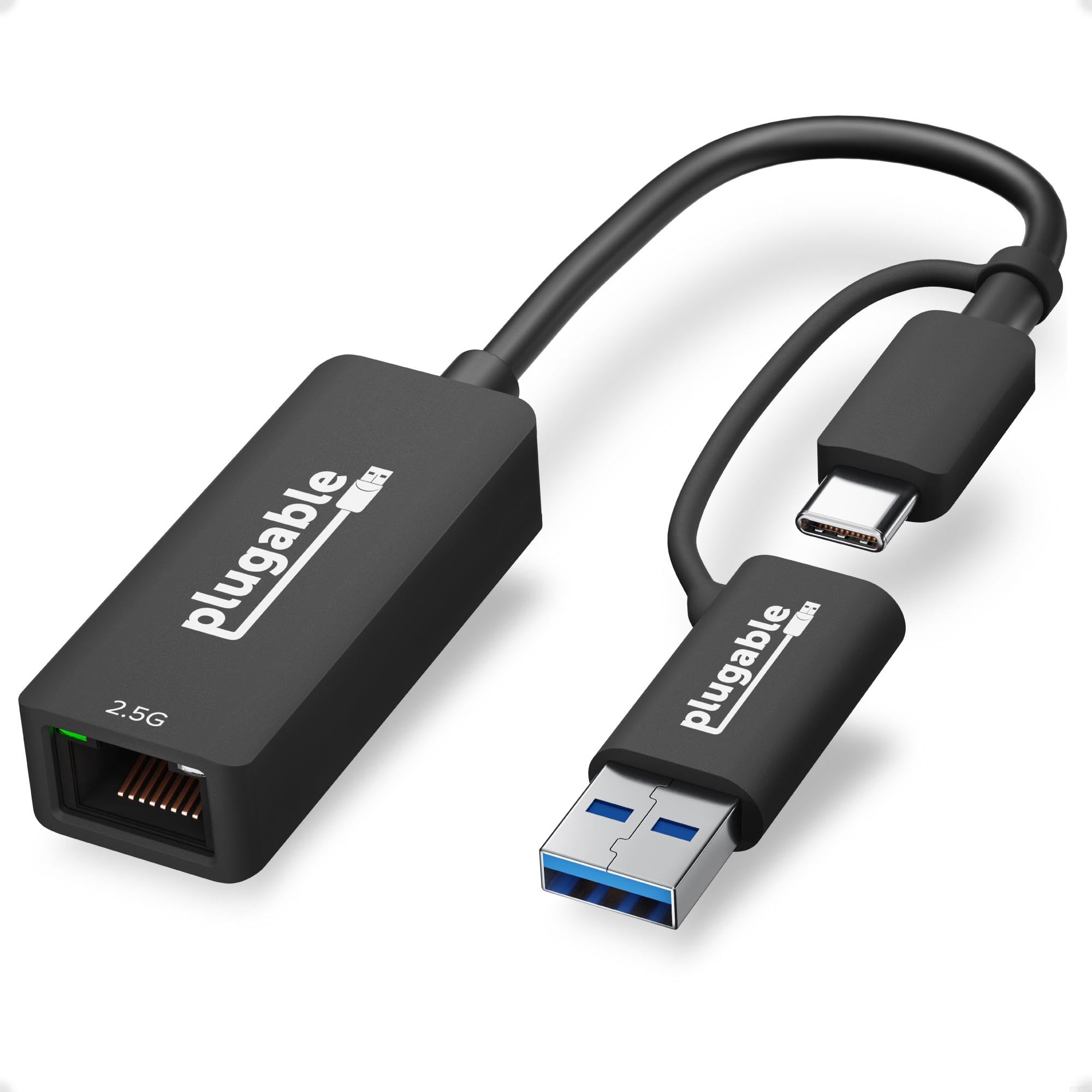 Plugable 2.5G USB-C Ethernet Adapter for Mac & Windows - Thunderbolt 3/USB 3.0 to RJ45 - Home/Office Networking
