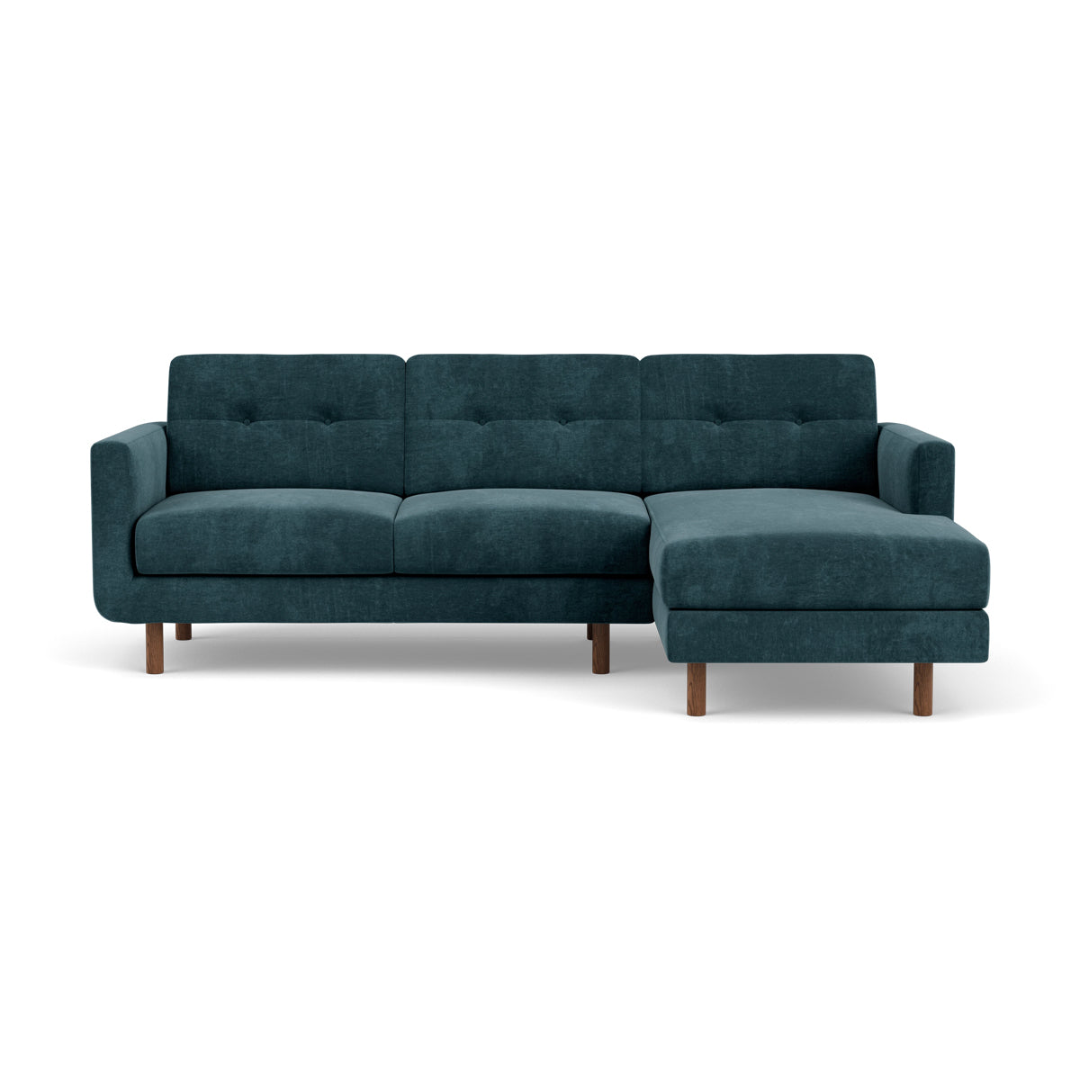 Conrad Fabric Right Chaise Sofa - Modern Sectional Couch for Living Room, Lounge & Home Theater - Comfortable Upholstered Furniture with Chaise Lounge