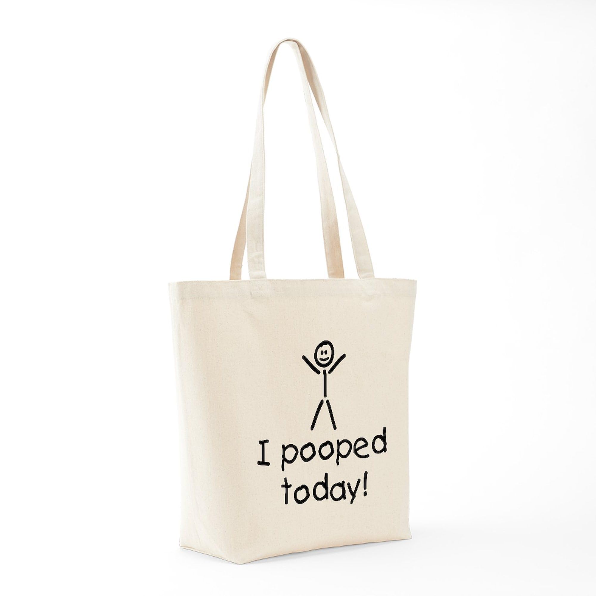 Funny 'I Pooped Today' Natural Canvas Tote Bag - Reusable Grocery Shopping Bag for Humor Lovers | Perfect for Grocery Trips, Beach Days & Gag Gifts